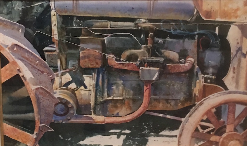 Richard  Bolton| Tractor Detail| watercolour| McAtamney Gallery and Design Store | Geraldine NZ